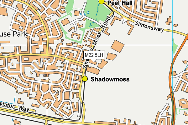 M22 5LH map - OS VectorMap District (Ordnance Survey)