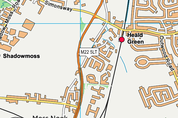 M22 5LT map - OS VectorMap District (Ordnance Survey)