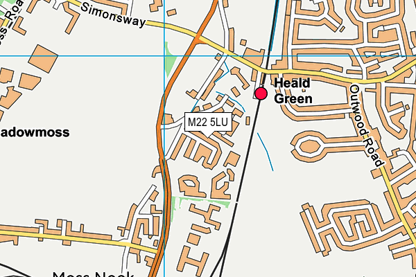 M22 5LU map - OS VectorMap District (Ordnance Survey)