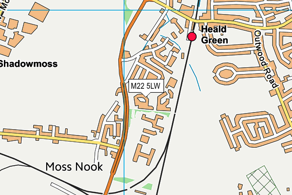 M22 5LW map - OS VectorMap District (Ordnance Survey)