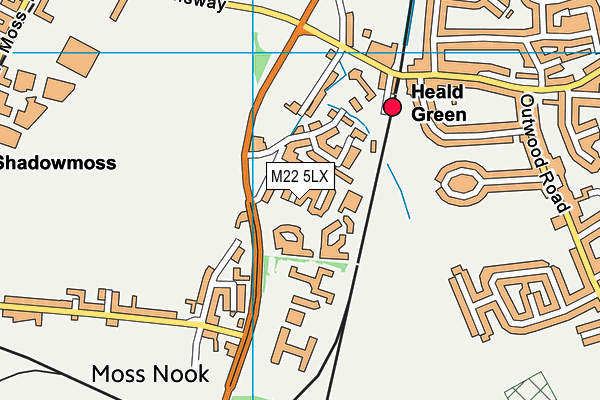 M22 5LX map - OS VectorMap District (Ordnance Survey)