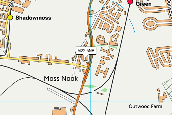 M22 5NB map - OS VectorMap District (Ordnance Survey)