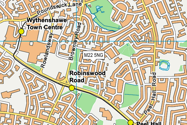 M22 5NG map - OS VectorMap District (Ordnance Survey)