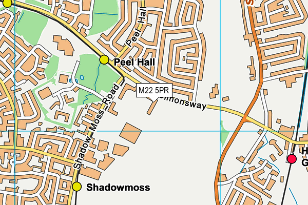 M22 5PR map - OS VectorMap District (Ordnance Survey)