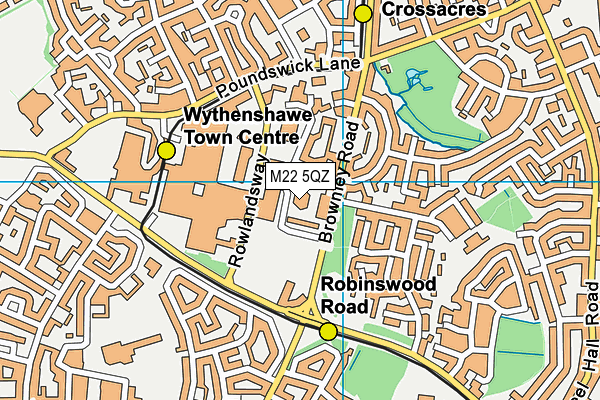 M22 5QZ map - OS VectorMap District (Ordnance Survey)