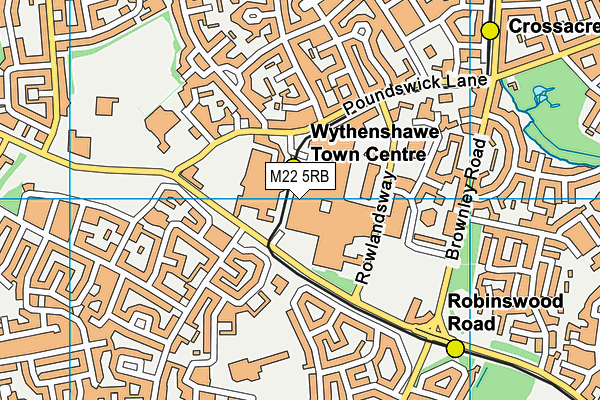 M22 5RB map - OS VectorMap District (Ordnance Survey)