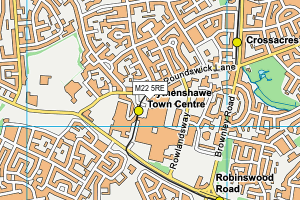 M22 5RE map - OS VectorMap District (Ordnance Survey)
