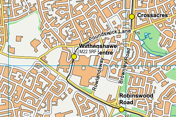 M22 5RF map - OS VectorMap District (Ordnance Survey)