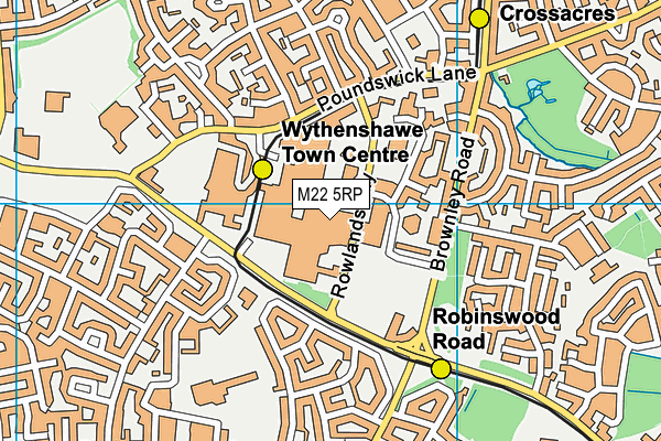 M22 5RP map - OS VectorMap District (Ordnance Survey)