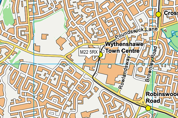 Wythenshawe Forum map (M22 5RX) - OS VectorMap District (Ordnance Survey)