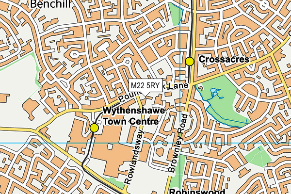 M22 5RY map - OS VectorMap District (Ordnance Survey)