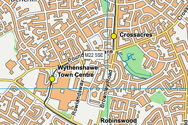 M22 5SE map - OS VectorMap District (Ordnance Survey)
