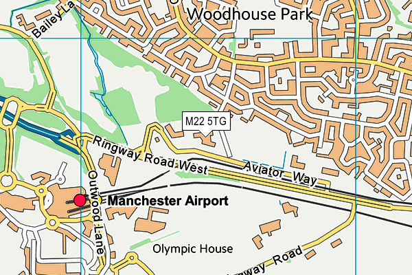 M22 5TG map - OS VectorMap District (Ordnance Survey)