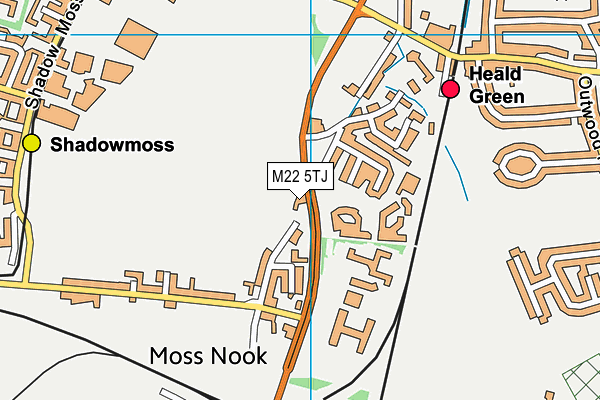 M22 5TJ map - OS VectorMap District (Ordnance Survey)