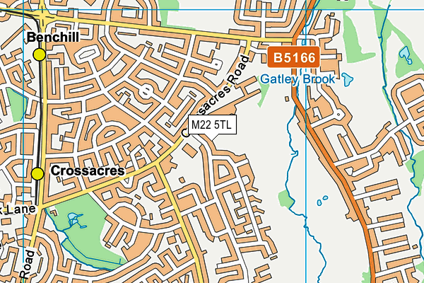 M22 5TL map - OS VectorMap District (Ordnance Survey)