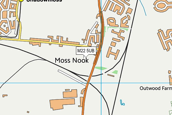 M22 5UB map - OS VectorMap District (Ordnance Survey)