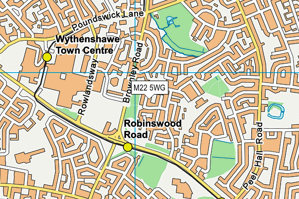 M22 5WG map - OS VectorMap District (Ordnance Survey)