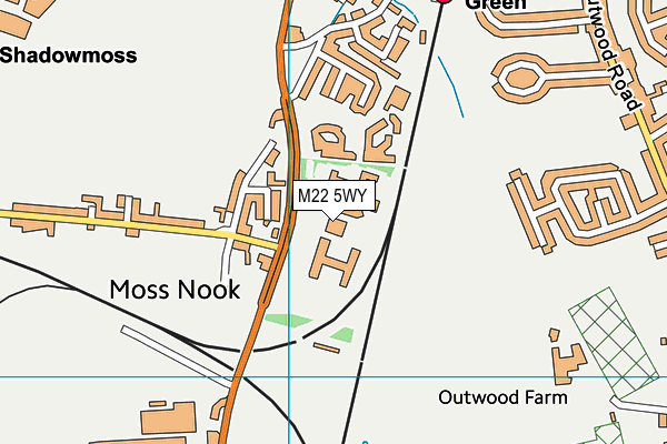 M22 5WY map - OS VectorMap District (Ordnance Survey)