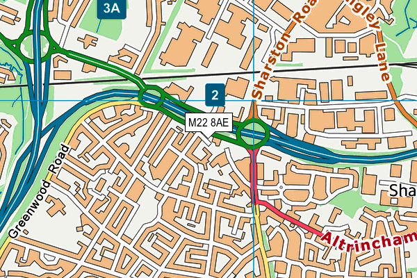 M22 8AE map - OS VectorMap District (Ordnance Survey)