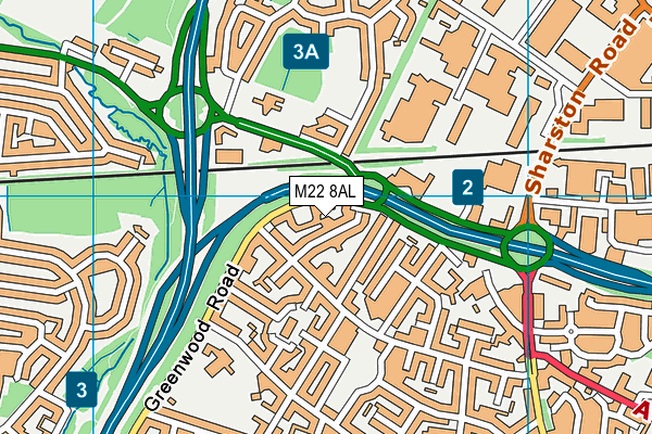 M22 8AL map - OS VectorMap District (Ordnance Survey)