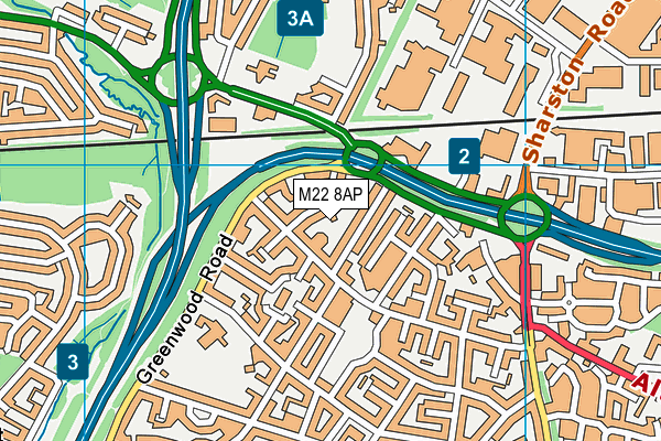 M22 8AP map - OS VectorMap District (Ordnance Survey)