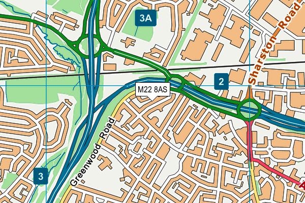 M22 8AS map - OS VectorMap District (Ordnance Survey)