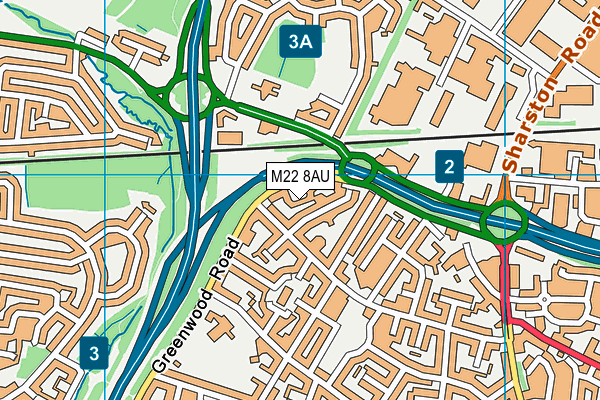 M22 8AU map - OS VectorMap District (Ordnance Survey)