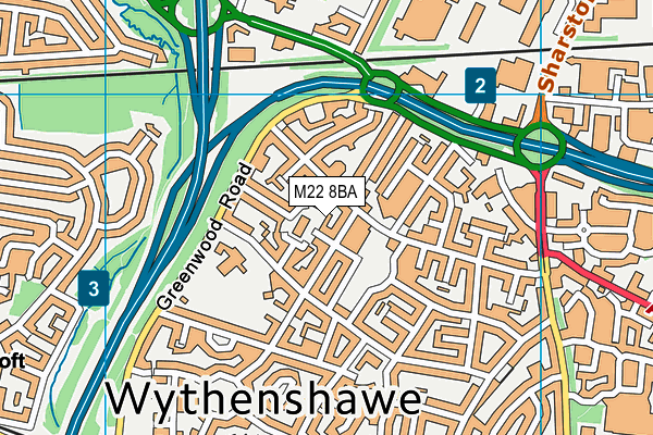 M22 8BA map - OS VectorMap District (Ordnance Survey)