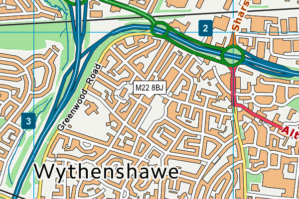 M22 8BJ map - OS VectorMap District (Ordnance Survey)