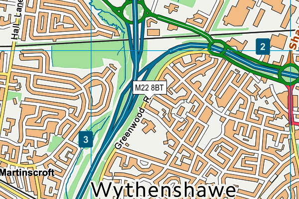 M22 8BT map - OS VectorMap District (Ordnance Survey)