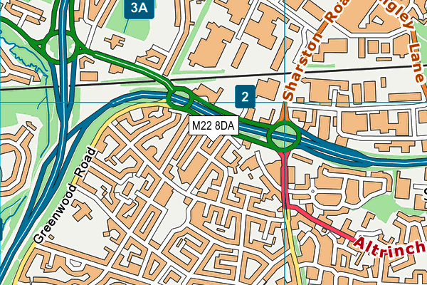 M22 8DA map - OS VectorMap District (Ordnance Survey)