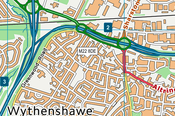 M22 8DE map - OS VectorMap District (Ordnance Survey)