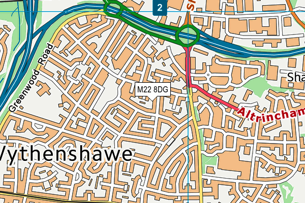 M22 8DG map - OS VectorMap District (Ordnance Survey)