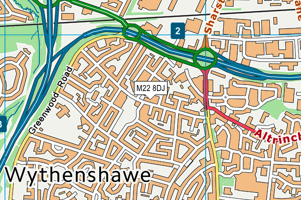 M22 8DJ map - OS VectorMap District (Ordnance Survey)