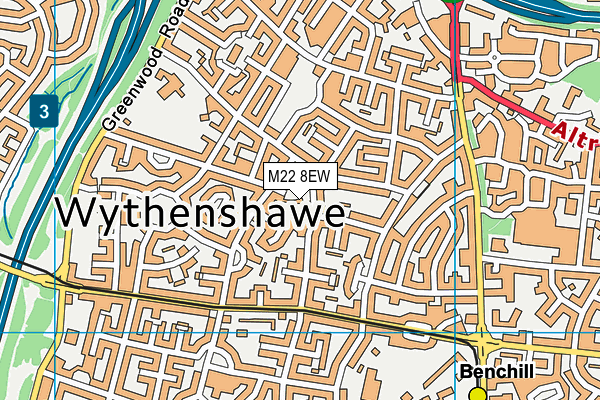 M22 8EW map - OS VectorMap District (Ordnance Survey)