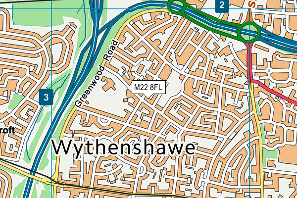 M22 8FL map - OS VectorMap District (Ordnance Survey)