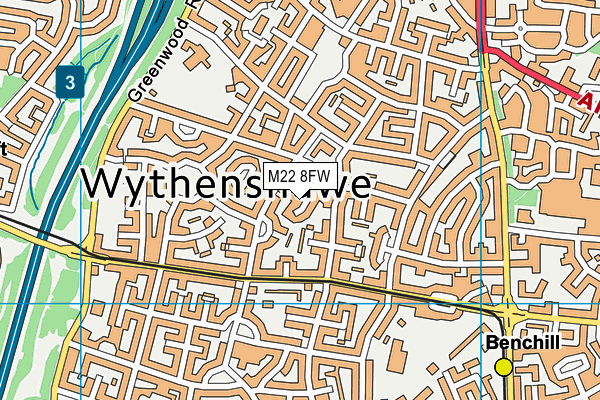 M22 8FW map - OS VectorMap District (Ordnance Survey)