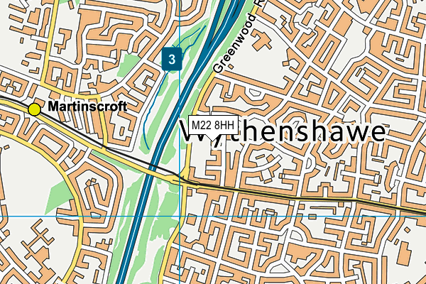 M22 8HH map - OS VectorMap District (Ordnance Survey)