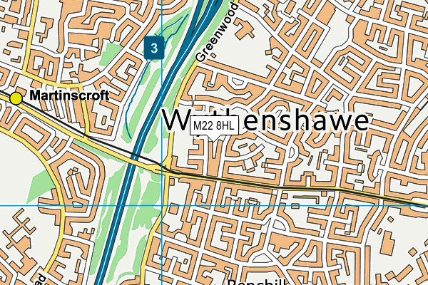 M22 8HL map - OS VectorMap District (Ordnance Survey)