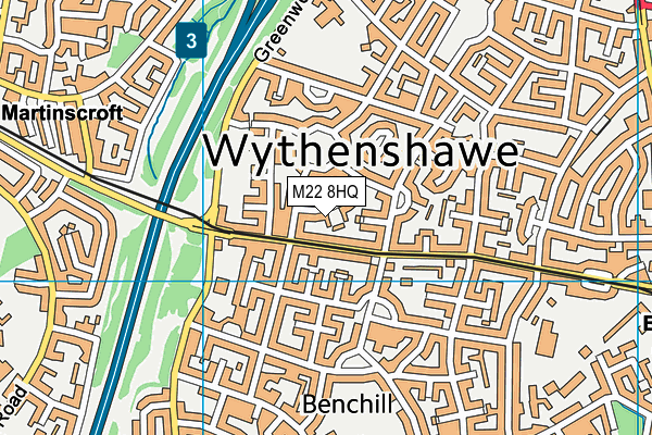 M22 8HQ map - OS VectorMap District (Ordnance Survey)