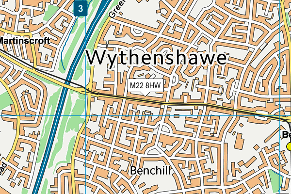 M22 8HW map - OS VectorMap District (Ordnance Survey)