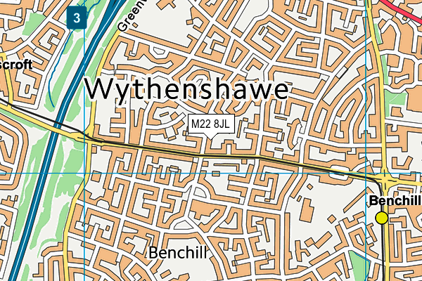 M22 8JL map - OS VectorMap District (Ordnance Survey)