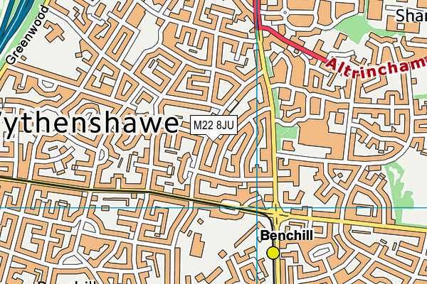 M22 8JU map - OS VectorMap District (Ordnance Survey)