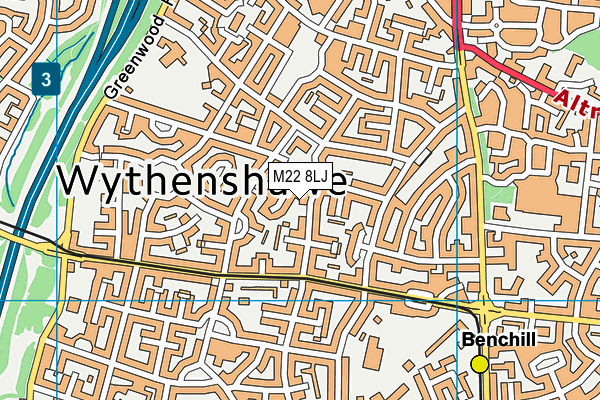 M22 8LJ map - OS VectorMap District (Ordnance Survey)