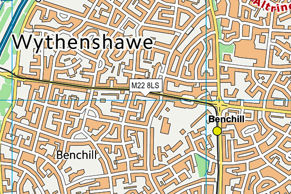 M22 8LS map - OS VectorMap District (Ordnance Survey)