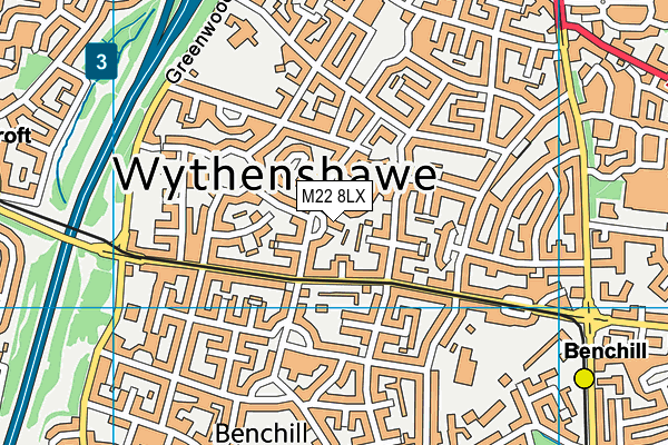 M22 8LX map - OS VectorMap District (Ordnance Survey)