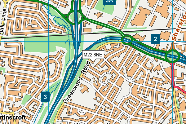 M22 8NE map - OS VectorMap District (Ordnance Survey)