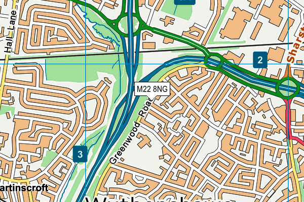 M22 8NG map - OS VectorMap District (Ordnance Survey)