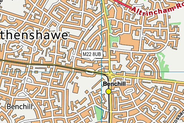 M22 8UB map - OS VectorMap District (Ordnance Survey)