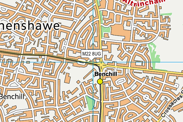 M22 8UG map - OS VectorMap District (Ordnance Survey)